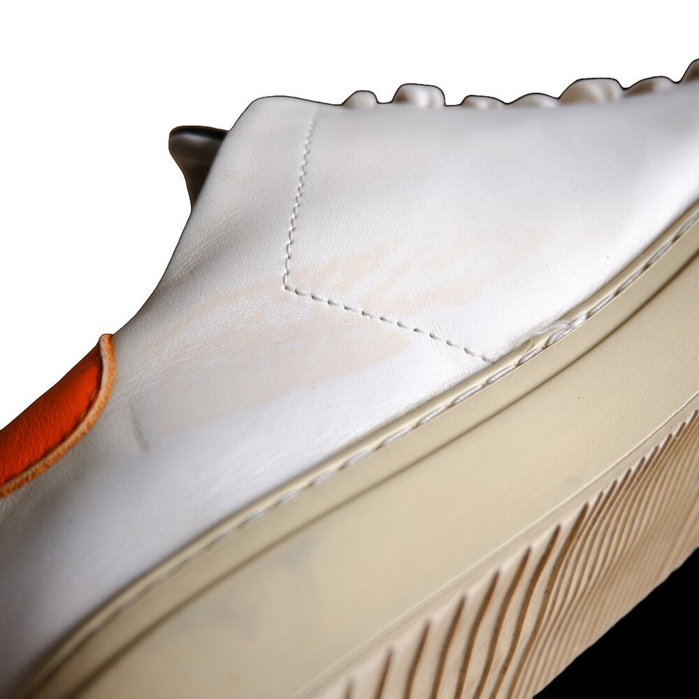Axel Arigato White/Orange Leather Sneakers Size 8 US Mens - Picture 12 of 15